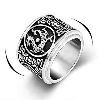 Andante Titanium Steel Dragon Ring