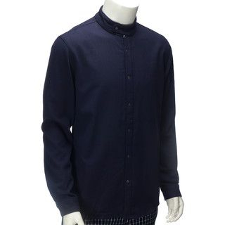 YesStyle M Stand Collar Snap-Button Shirt