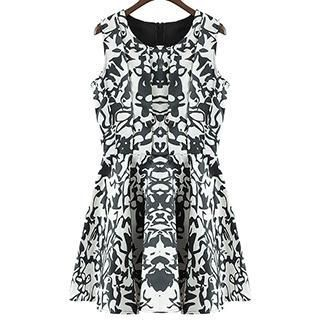 Neeya Sleeveless Print A-Line Dress