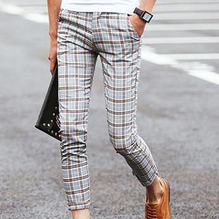 Newlook Check Slim-Fit Cropped Pants
