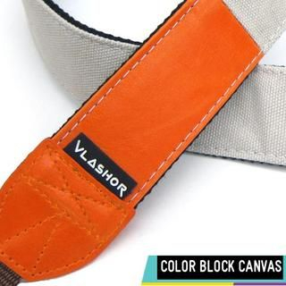 Vlashor Orange PU + White Canvas DSLR Strap One Size