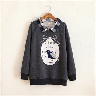 P.E.I. Girl Layered-Look Lapel Sweater