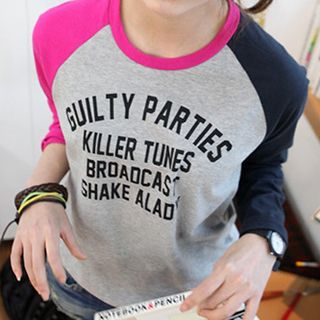 Lina Lettering Raglan-Sleeve T-Shirt