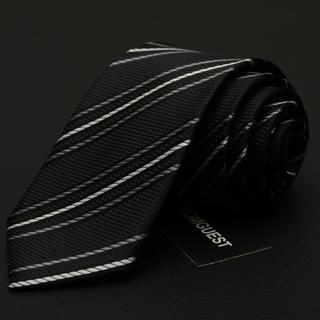 Romguest Striped Neck Tie Black - One Size