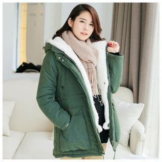 Mamalamode Fleece-lined Hooded Maternity Coat