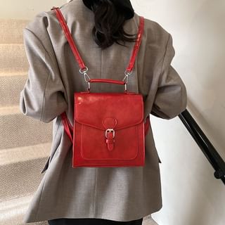 Faux Leather Flap Backpack / Bag Charm / Set