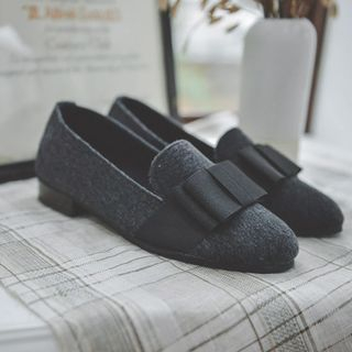 JUSTONE Bow Brushed Fleece Loafers