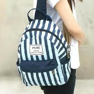 Ms Bean Canvas Striped Backpack