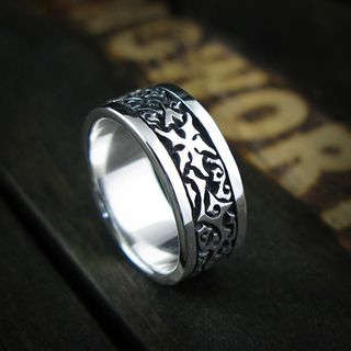 Sterlingworth Engraved Tinted Sterling Silver Ring