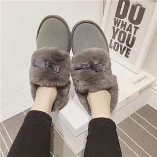 kokoin Bow Furry Ankle Boots