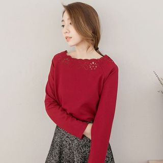 Tokyo Fashion Long-Sleeve Lace Cut Out Blouse