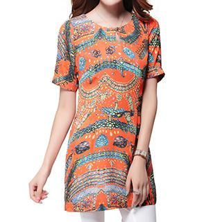 Mythmax Short-Sleeve Printed Dress