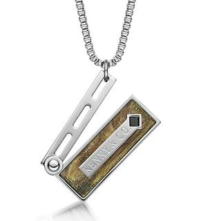 Kenny & co. Black Crystal, Grain Clapper Board Pendant with Necklace(Brown) Brown - One Size