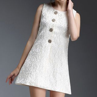 Kotiro Jacquard Sleeveless A-Line Dress
