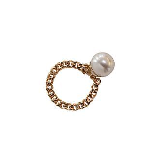 maybe-baby Faux-Pearl Chain Ring