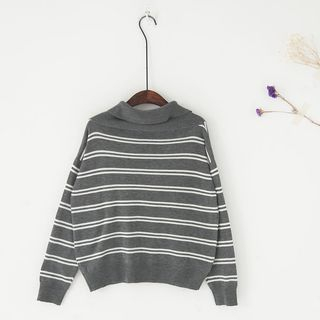 11.STREET Striped Knit Pullover