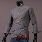Half-Placket Slim-Fit Shirt от YesStyle.com INT Half-Placket Slim-Fit Shirt от YesStyle.com INT