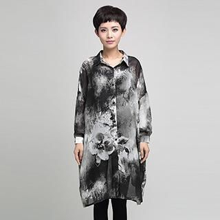 OnceFeel Print Long Shirt