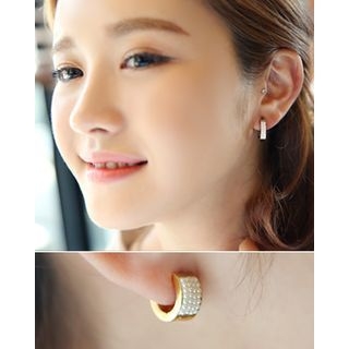 Miss21 Korea Faux-Pearl Metallic Earrings