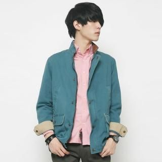 Flap-Pocket Snap-Button Jacket