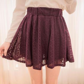 Tokyo Fashion Elastic-Waist Lace A-Line Skirt