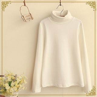 Fairyland Plain Turtleneck Long-Sleeve Top