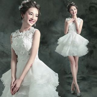 Angel Bridal Rosette Cocktail Dress