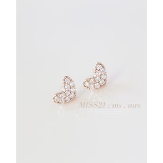 Miss21 Korea Rhinestone Heart Earrings