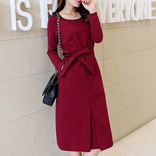 SEYLOS Long-Sleeve Tie Waist Dress