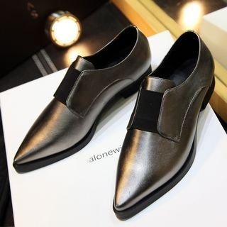 JY Shoes Pointy Genuine Leather Flats