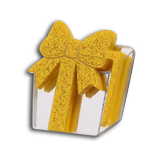 Sweet & Co. Sweet Yellow Glitter Present Silver Ring