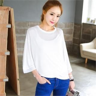 GLAM12 Round-Neck Bell-Sleeve Top