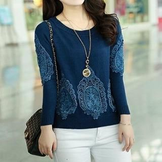 Persephone Lace Panel Knit Top