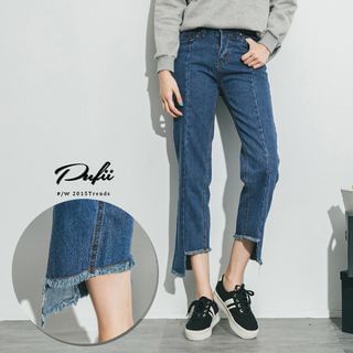 PUFII Cropped Straight Leg Jeans