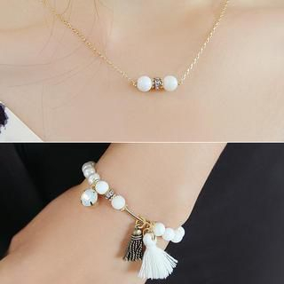 soo n soo Set: Agate Necklace + Agate Bracelet