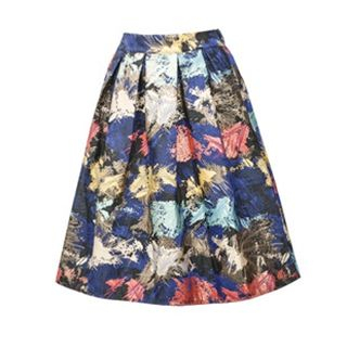 Flore Paint-Splattered A-Line Skirt
