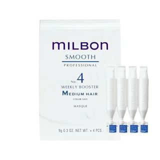 Milbon - Global Smooth Professional Weekly Booster No.4 Medium Hair 9G X 4