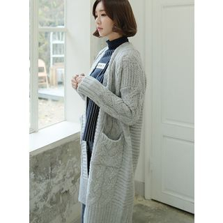 BBAEBBAE Open-Front Cable-Knit Cardigan
