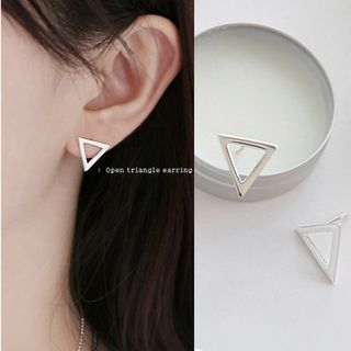 Love Generation Geometric Hollow Rriangle Smooth Earrings As Figure - One Size