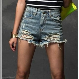 Fashion Street Distressed Denim Shorts