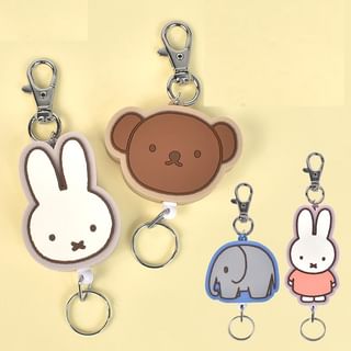 Miffy Rubber Reel Keychain / Keyring Boris Face