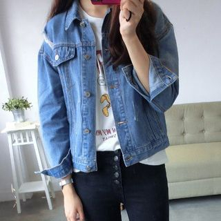 Fancy Show Distressed Denim Jacket