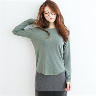 GLAM12 Long-Sleeve Asymmetric-Hem T-Shirt