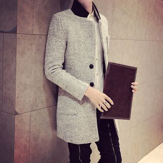 Fisen Stand-Collar Woolen Coat