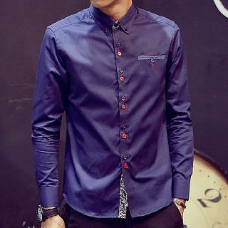 Newlook Long-Sleeve Button-Accent Shirt