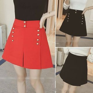 QZ Lady Button-front A Line Skirt