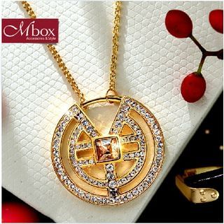 Mbox Jewelry Swarovski Elements Crystal Lucky Coin Necklace
