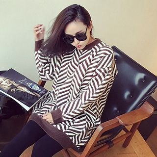 Supernini Geometric Pattern Sweater Dress
