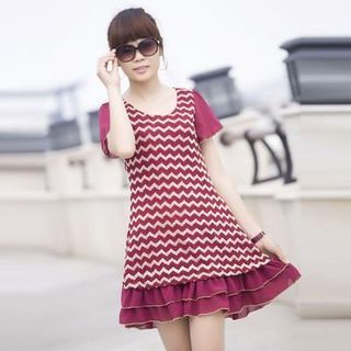 Hermina Short-Sleeve Frilled Dress