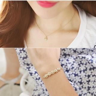 soo n soo Set: Beaded Pendent Necklace + Bracelet